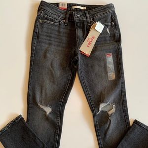 Levi’s 711 Skinny Faded Distressed Jeans